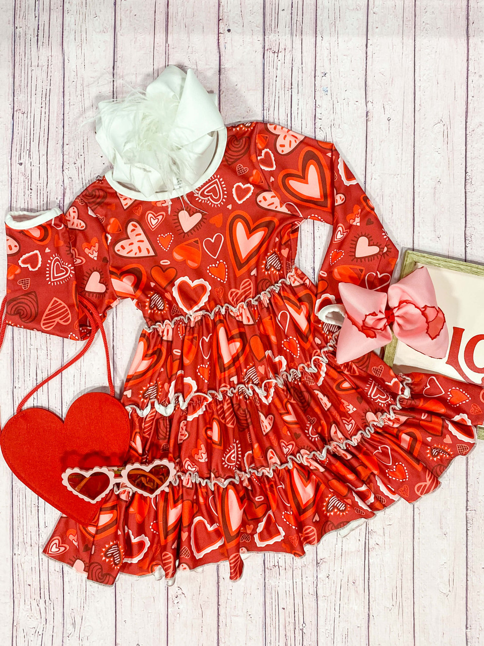 baby girls valentines heart dress