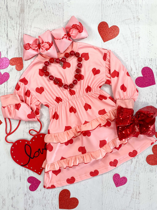 baby girls valentines heart dress