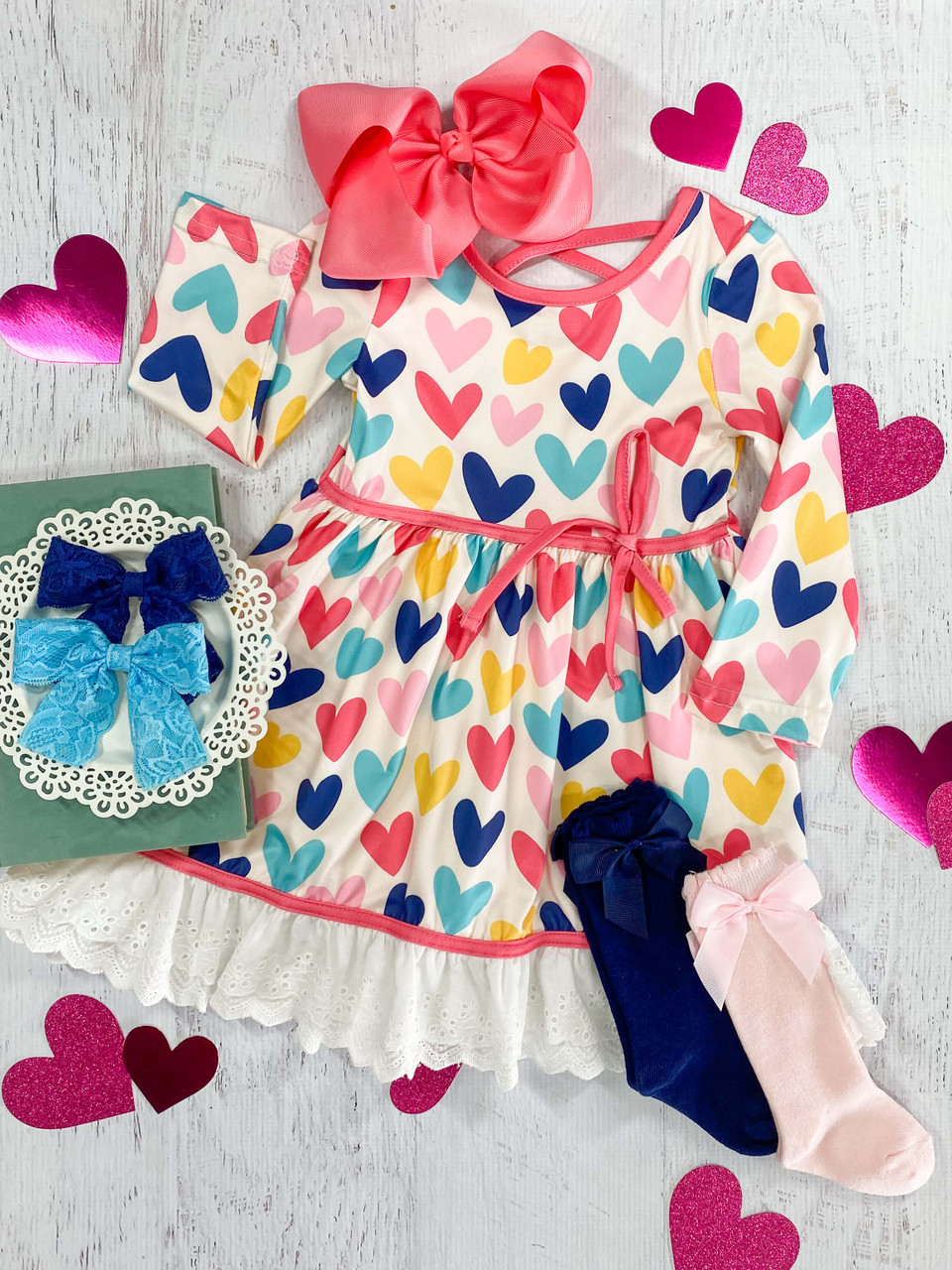 baby girls valentines heart dress