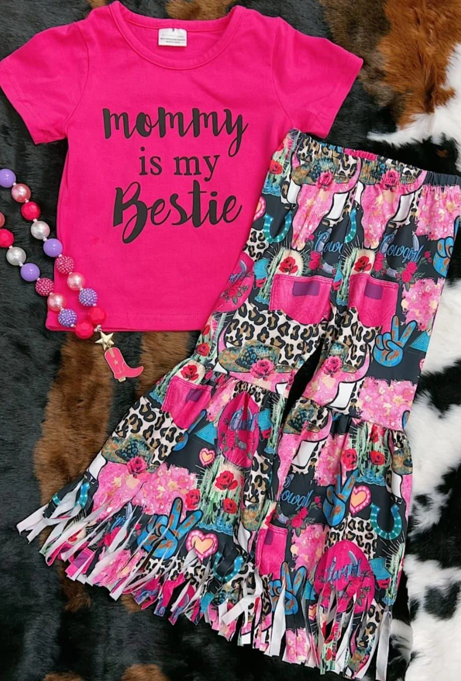 Mommy is my bestie bell bottoms set