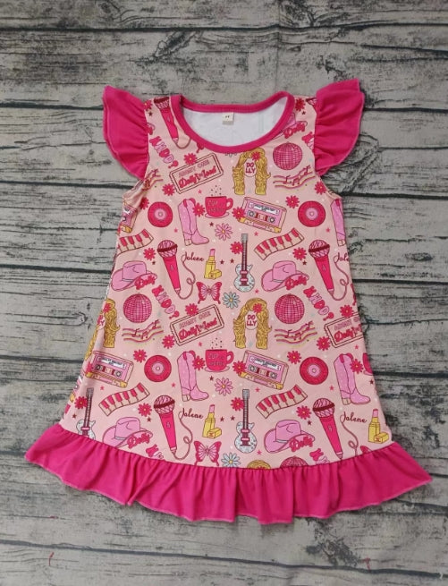 country music singer flutter sleeve dress