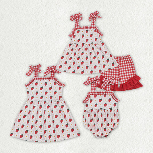 best sister baby girls strawberry matching outfit