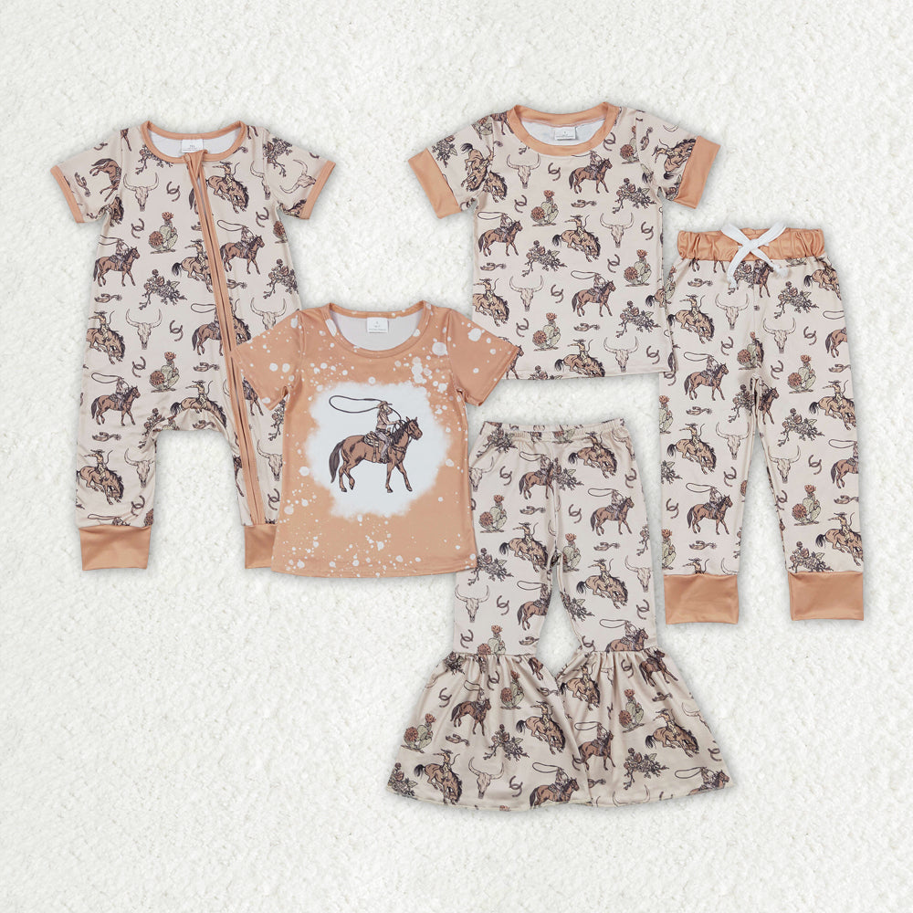 sister brother baby girls western matching clothing set