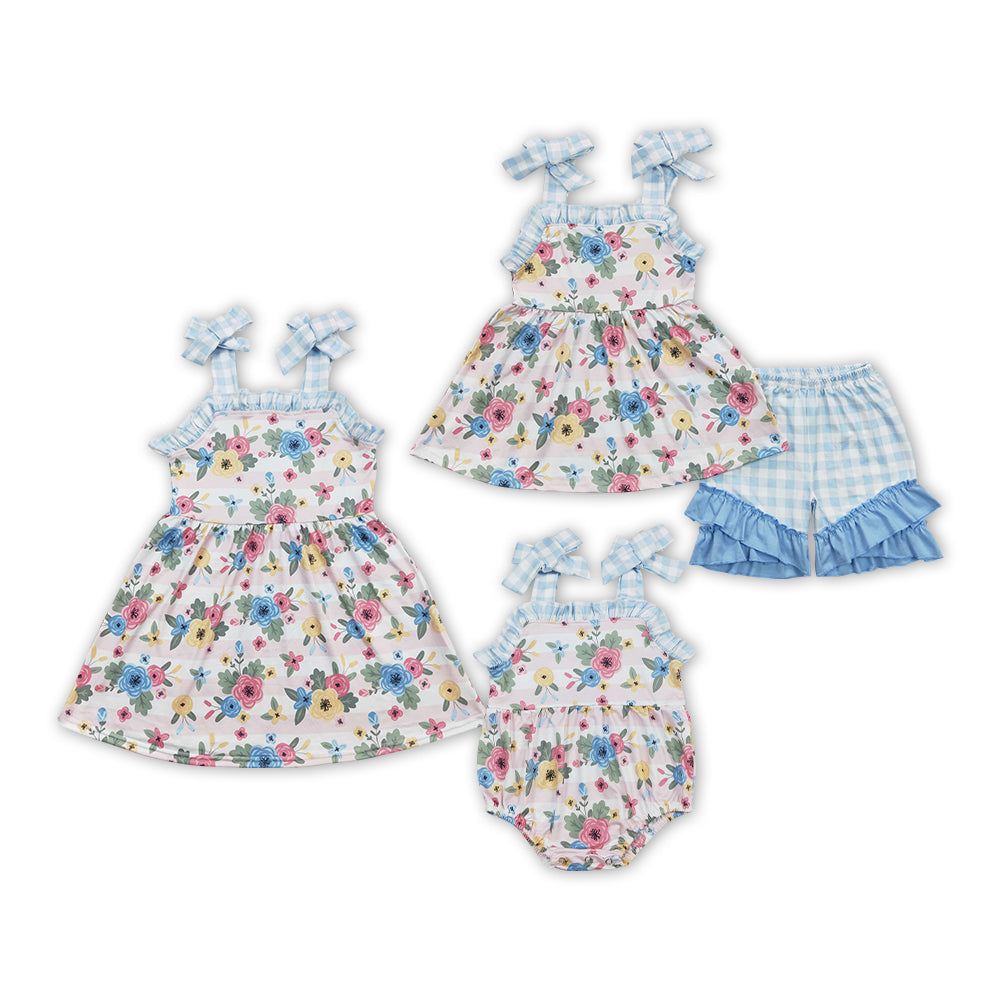 baby girls best sister floral boutique matching outfit sibling set