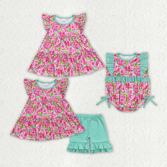 best sister floral boutique matching outfit sibling set