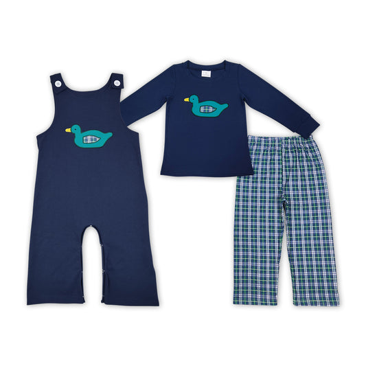 embroidery mallard duck brother matching outfit wholesale kids sibling set