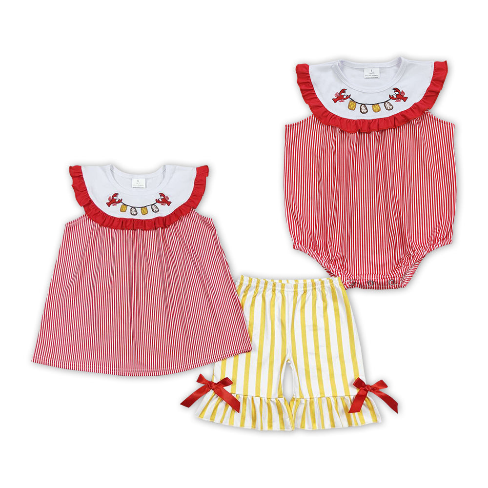 best sister crawfish design matching outfit sibling set