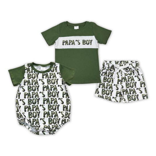 Papas boy father day brother matching outfit kids sibling set