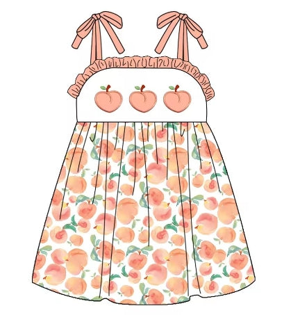 wholesale girls summer peach dress