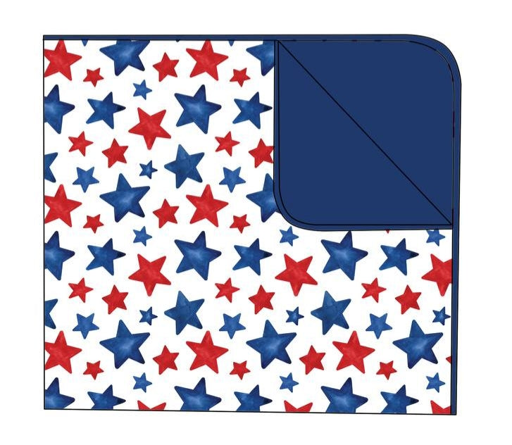 infant baby girls wholesale red blue star july 4th fleece blanket