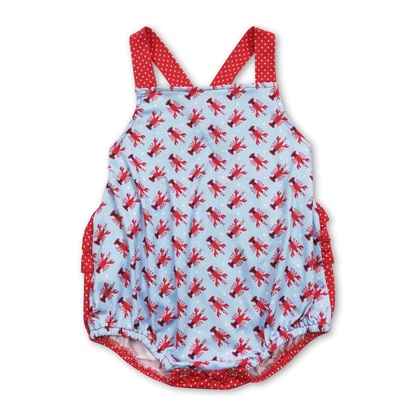 craw fish baby toddle girls bubble romper