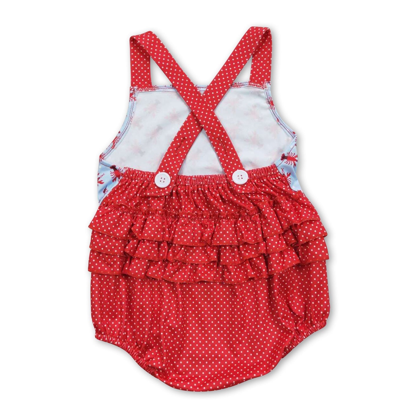 craw fish baby toddle girls bubble romper