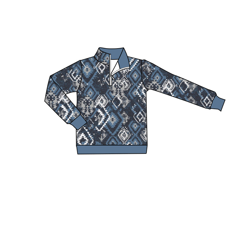 cowboywestern aztec long sleeve pullover