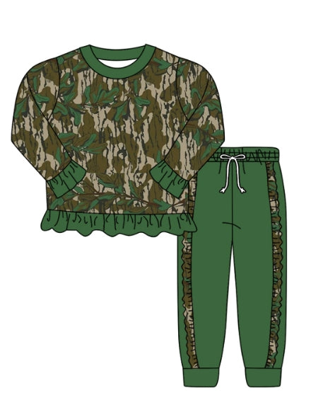 infant baby girl green camo fall winter clothes