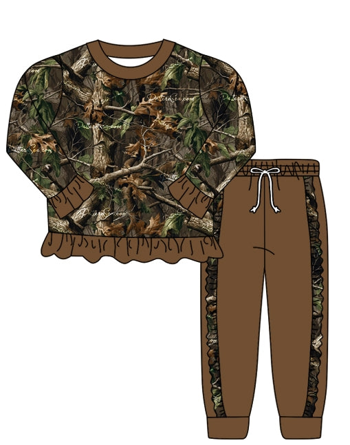 infant baby girl brown camo fall winter clothes