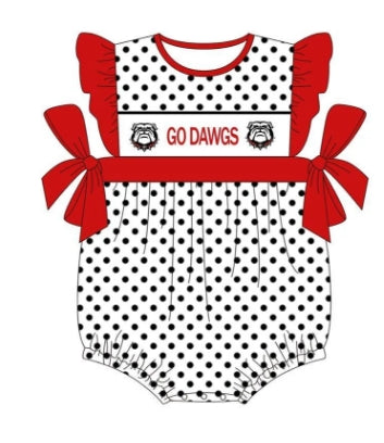 baby girl dog team romper