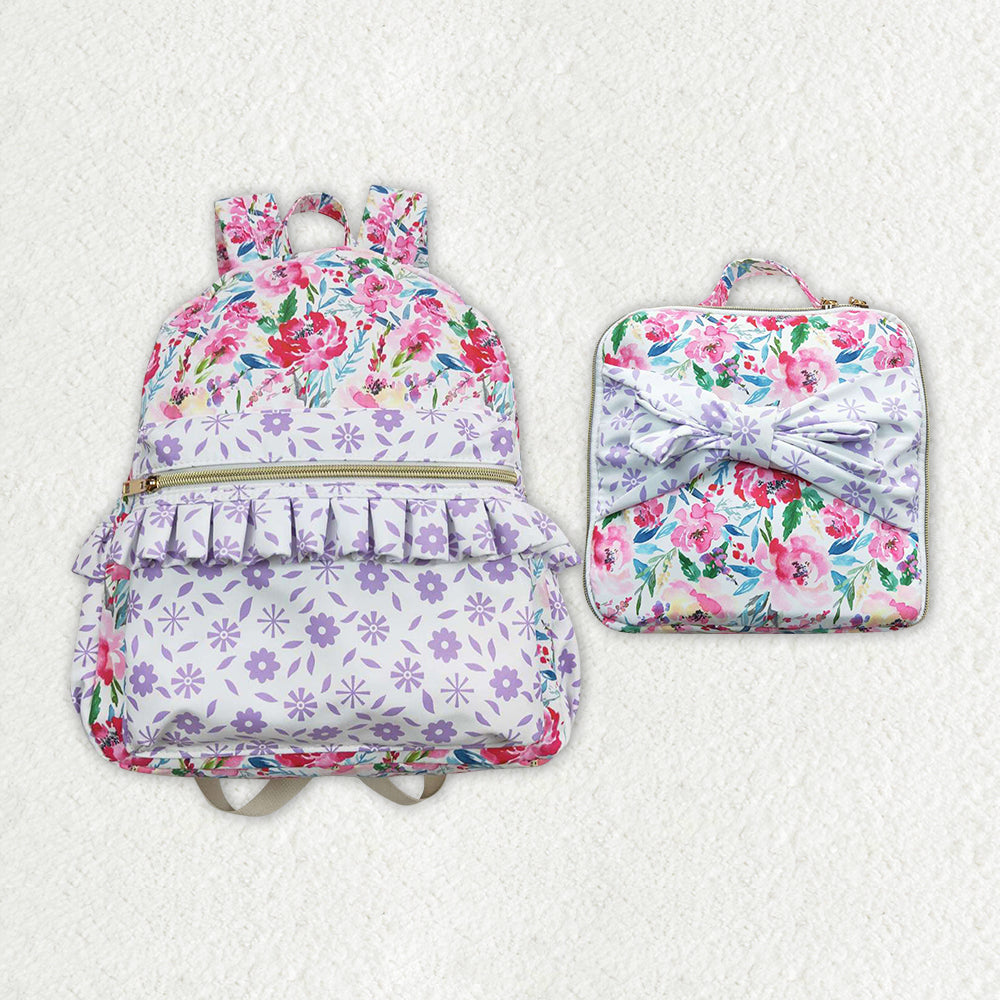 wholesale girls floral matching backpack lunch bag