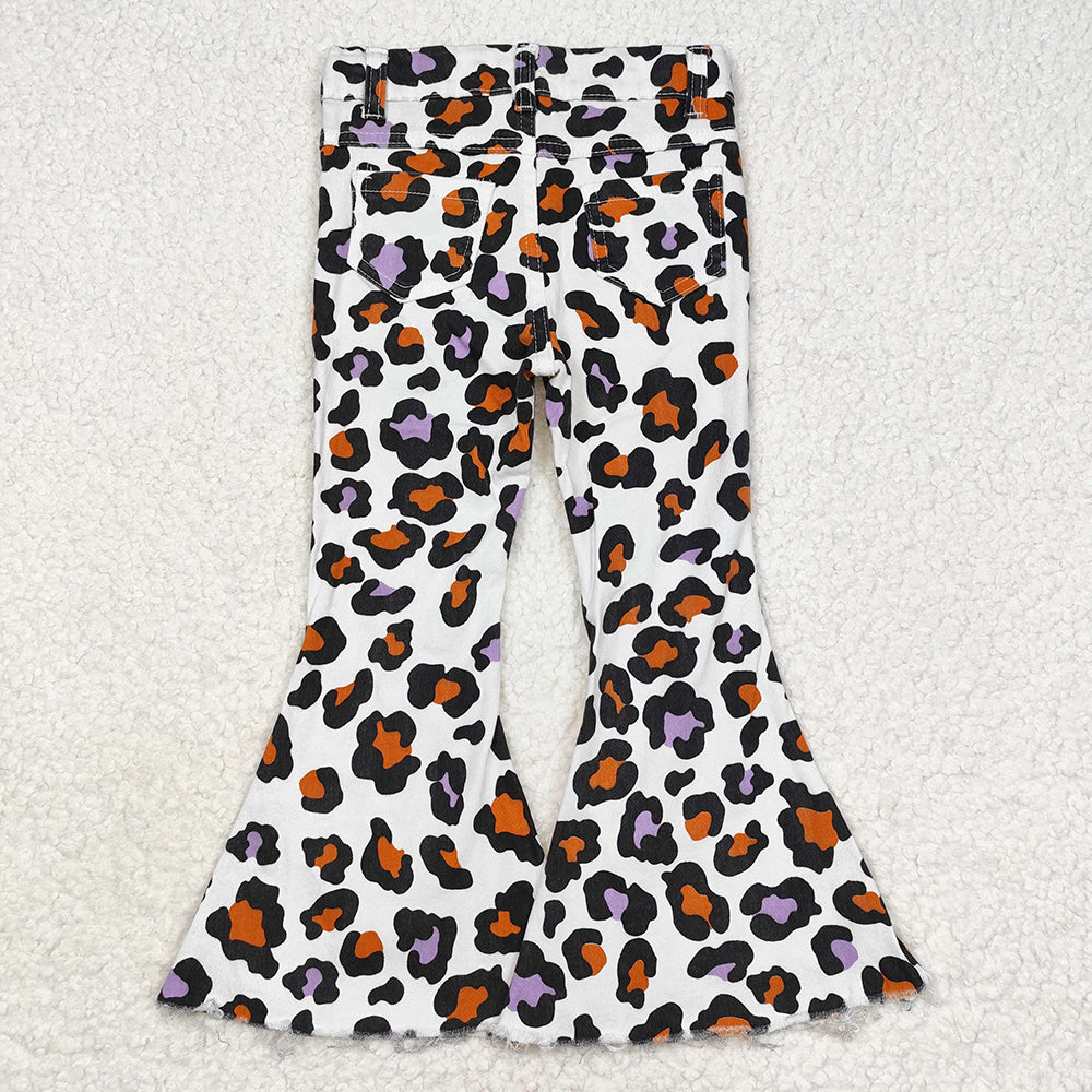 purple orange cheetah animal jeans bell bottoms