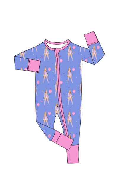 country music singer long sleeve zip romper