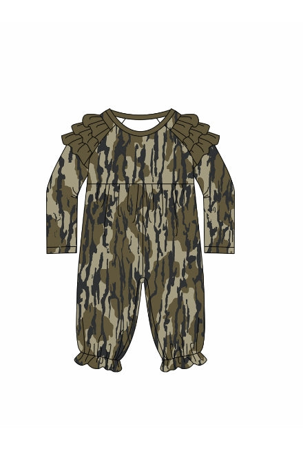 Toddle baby girl long sleeve camo romper