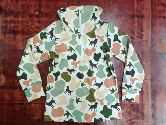 baby boy gone hunting duck dog camo pullover