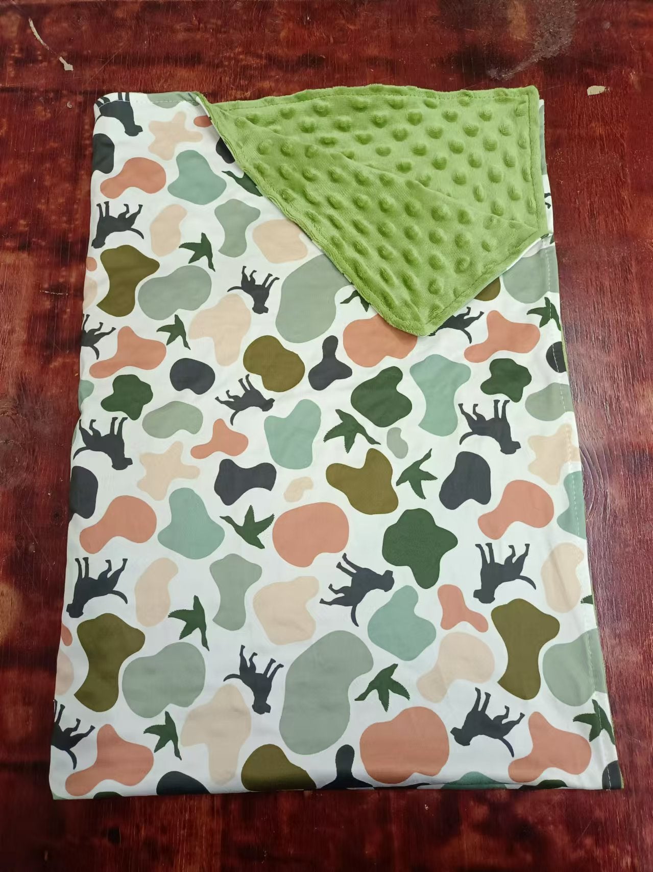 baby kids hunting season dog duck camo blanket