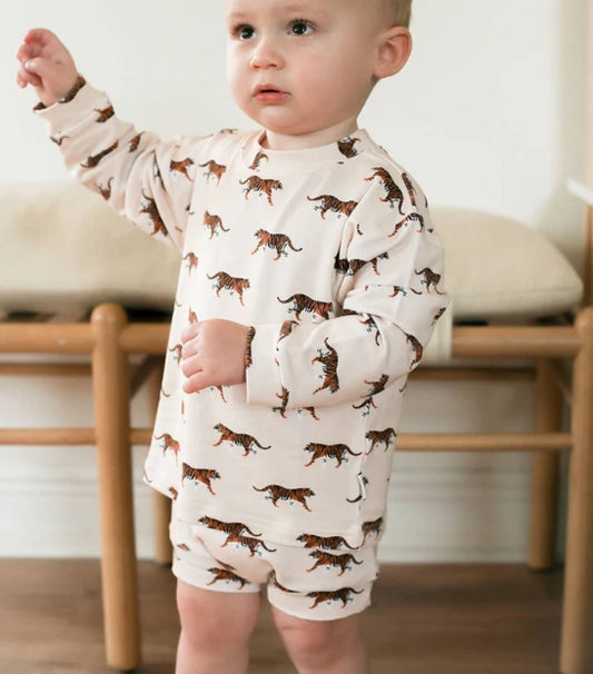 Baby boy tiger print summer clothes