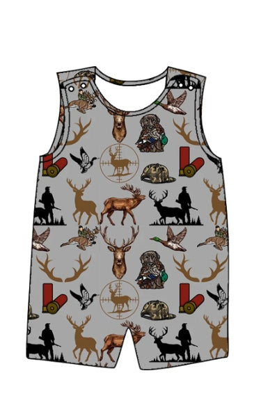 baby boy deer turkey hunting season summer romper