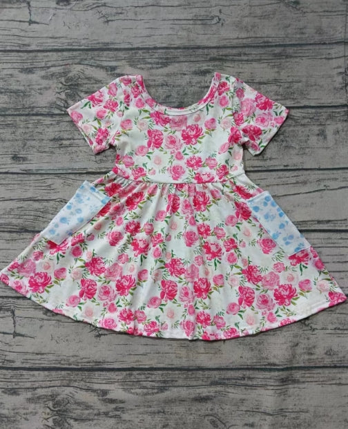 baby girl pink floral summer dress