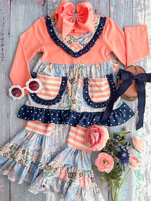 Girls wholesale spring fall boutique clothing set