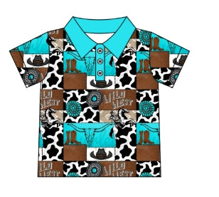 Cowboy western short sleeve shirt