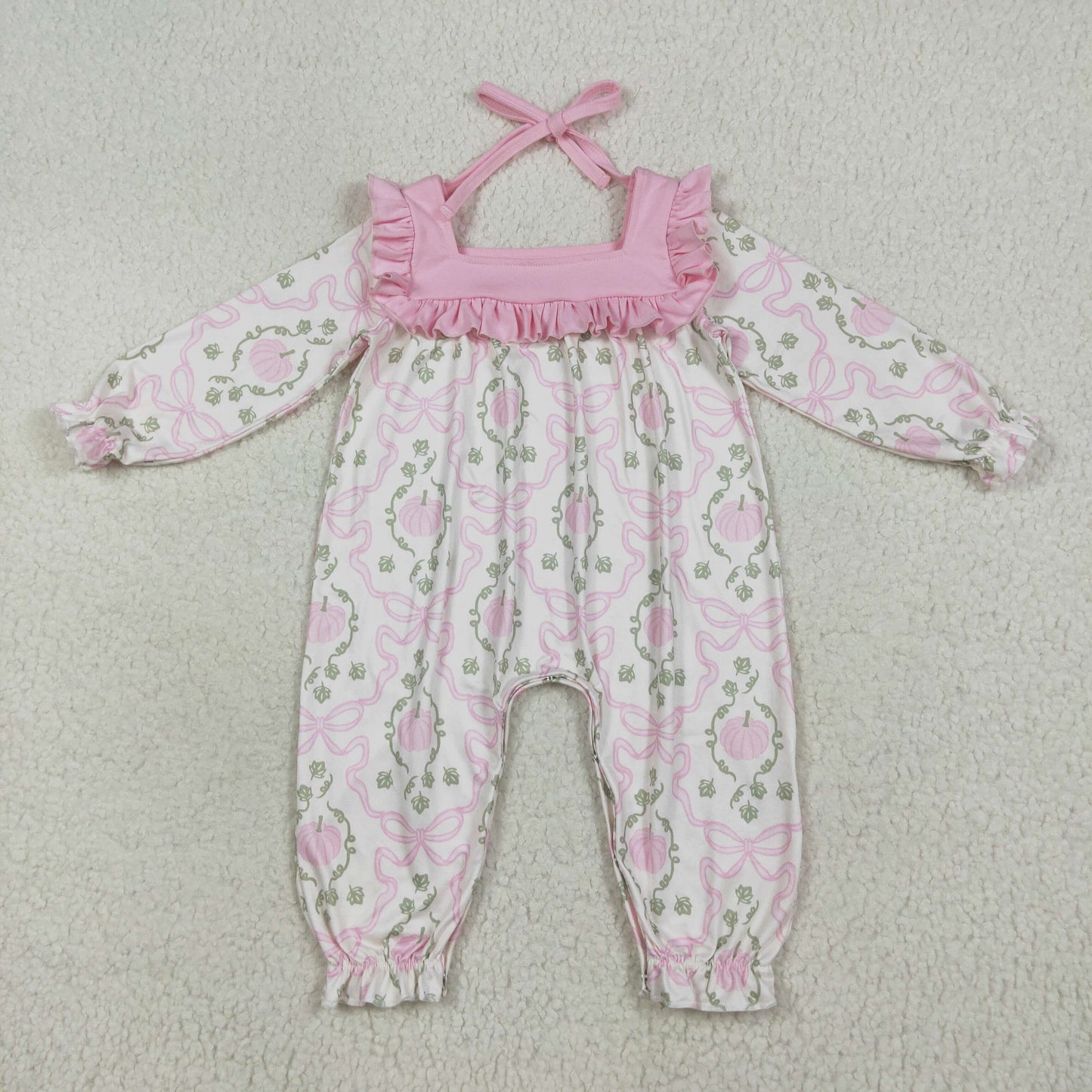 Baby girls pink pumpkins tunic top matching pants clothes