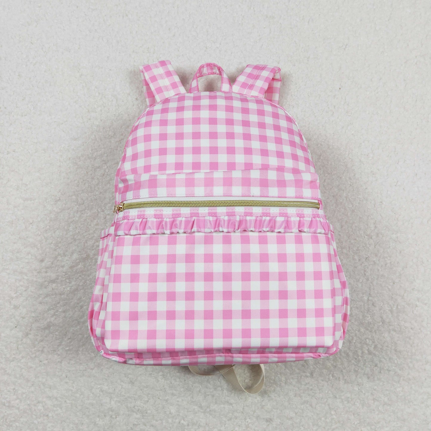 Pink plaid duffel bag sports bag