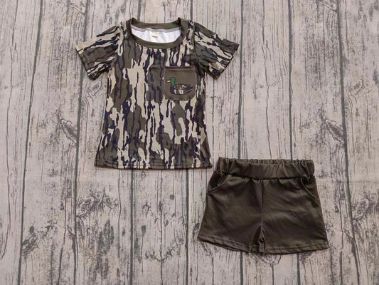 Toddle baby wholesale duck camo design summer short set