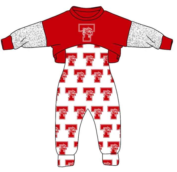 Baby girls custom team cheer matching outfit