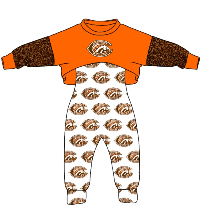 Baby girls custom team cheer matching outfit