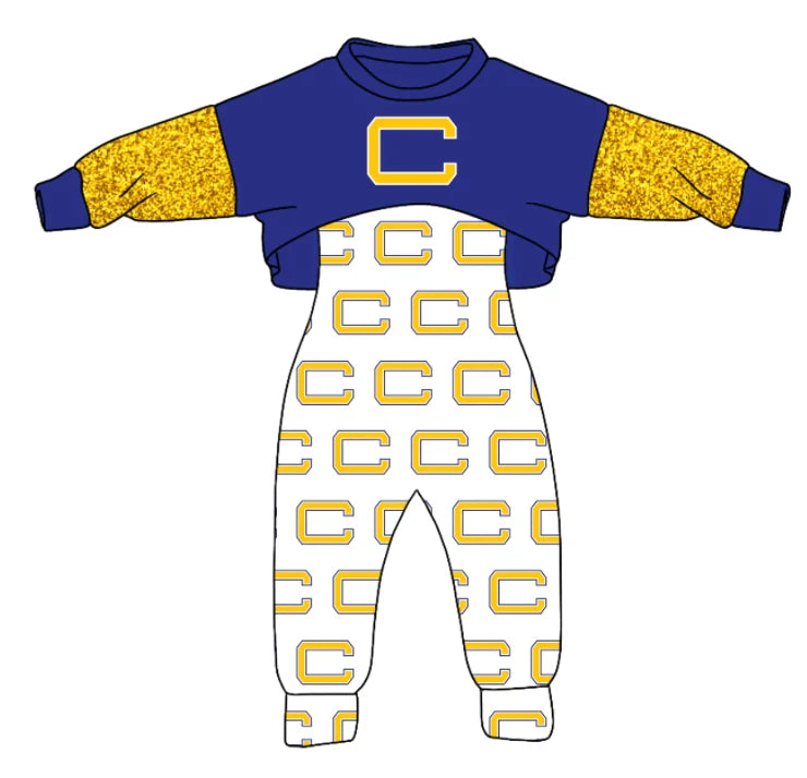 Baby girls custom team cheer matching outfit