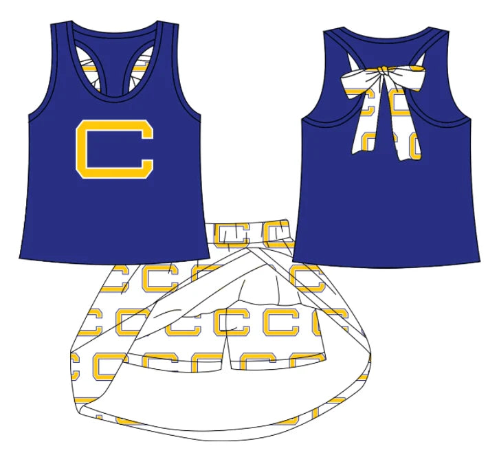 Baby girls custom team cheer matching outfit
