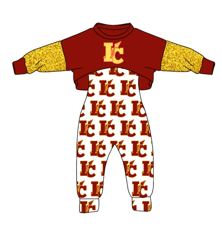 Baby girls custom team cheer matching outfit