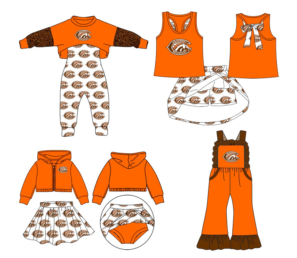 Baby girls custom team cheer matching outfit