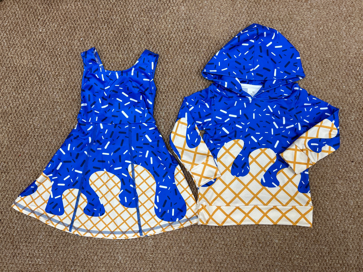 Baby girls blue active wear athletic summer yoga matching clothes