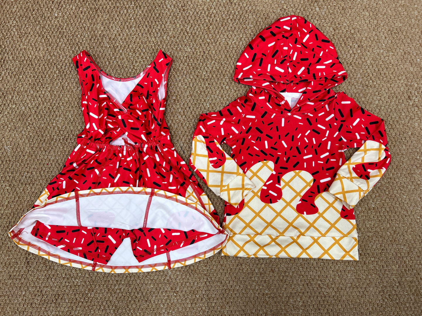 Baby girls red active wear athletic summer yoga matching clothes