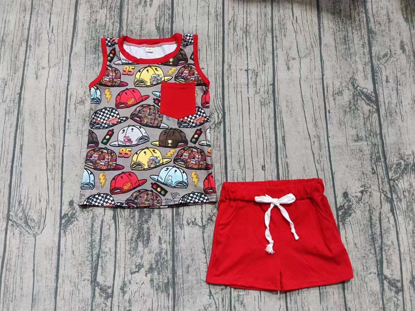 Toddle boy wholesale summer cartoon short set