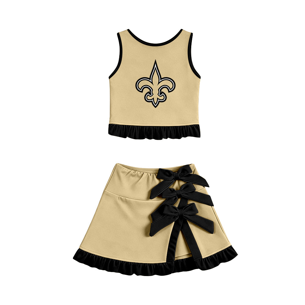 wholesale kids clothes custom team active wear design skirt matching outfit