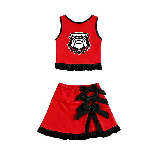 wholesale kids clothes custom team active wear design skirt matching outfit