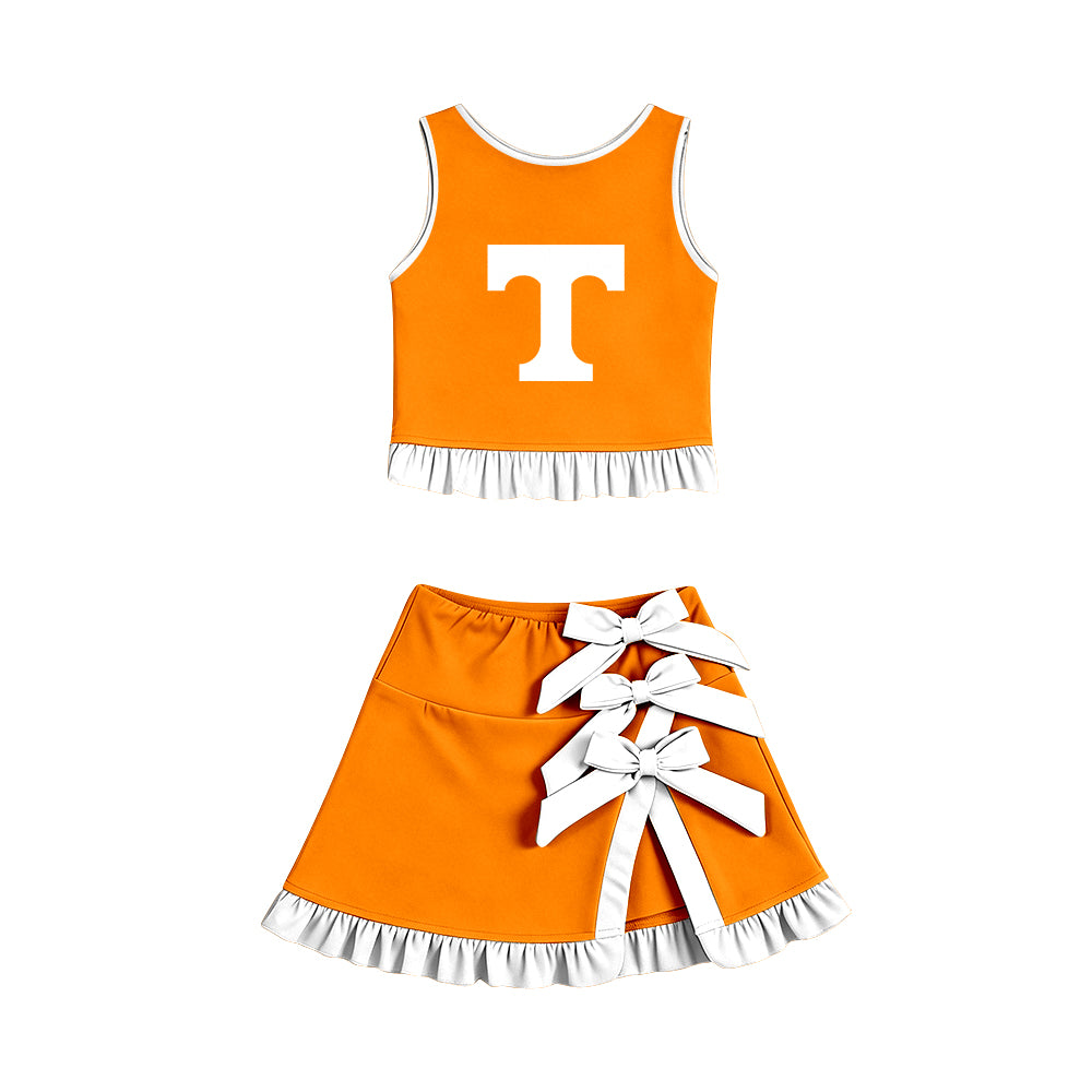 wholesale kids clothes custom team active wear design skirt matching outfit