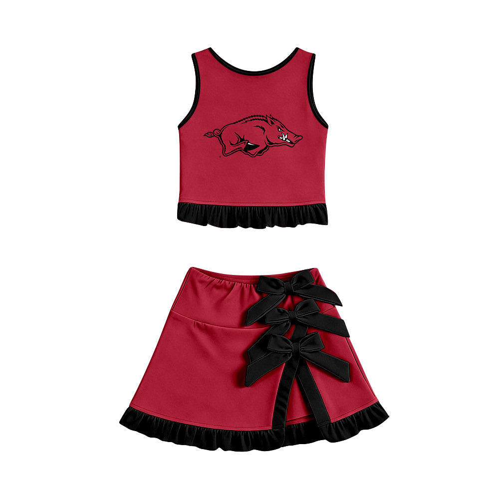 wholesale kids clothes custom team active wear design skirt matching outfit
