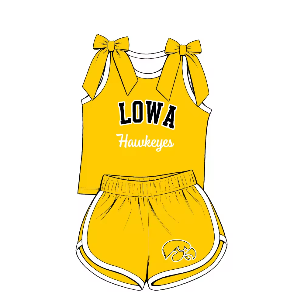 Custom team top matching shorts girl summer outfit wholesale factory price