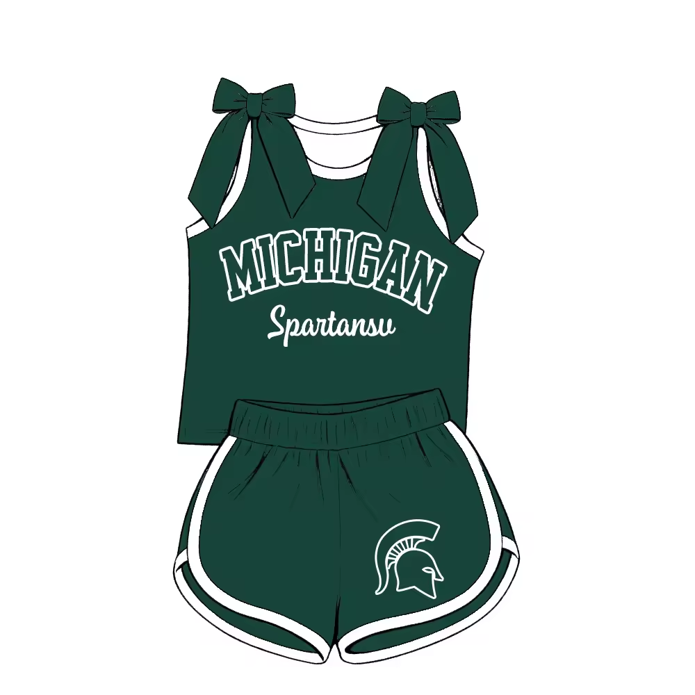 Custom team top matching shorts girl summer outfit wholesale factory price