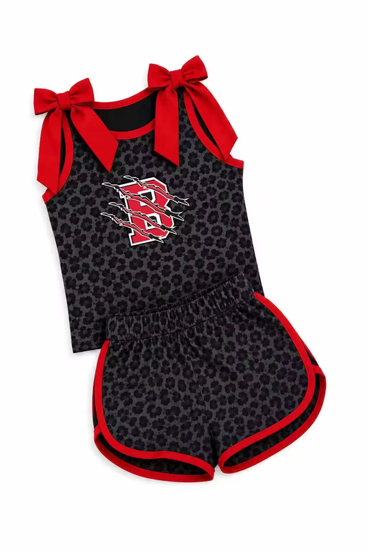 Custom team top matching shorts girl summer outfit wholesale factory price